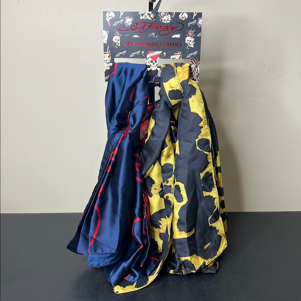Ed Hardy | Extra Large 2 Iconic Logo Print Scarfs